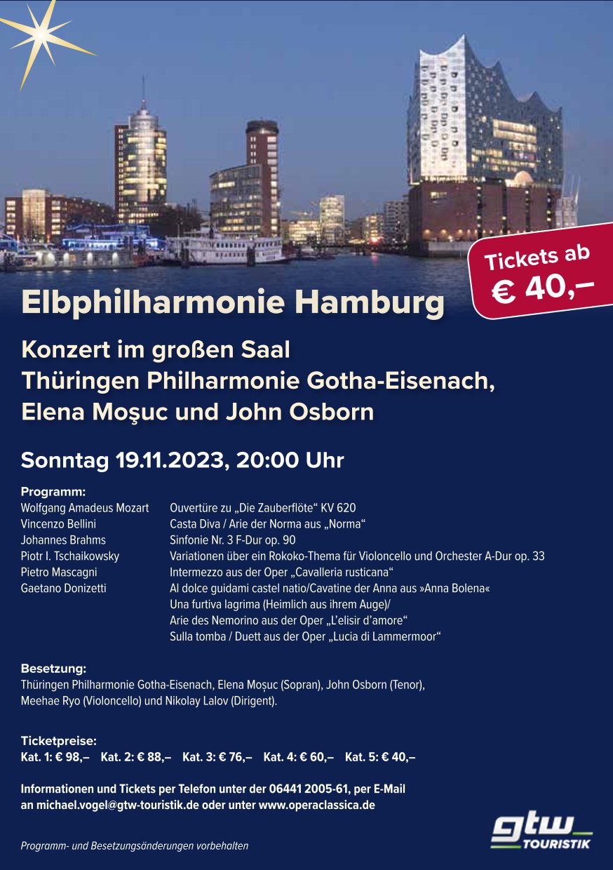 Flyer Galakonzert Elbphilharmonie